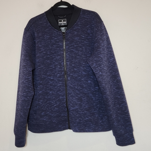 Tommy John The Go Anywear Collection Zip up jacket. Heathered indigo. Large - Picture 1 of 15